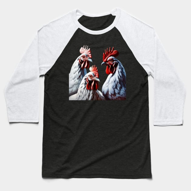 Three French Hens Faith Hope Charity Cut Out v1 Baseball T-Shirt by taiche